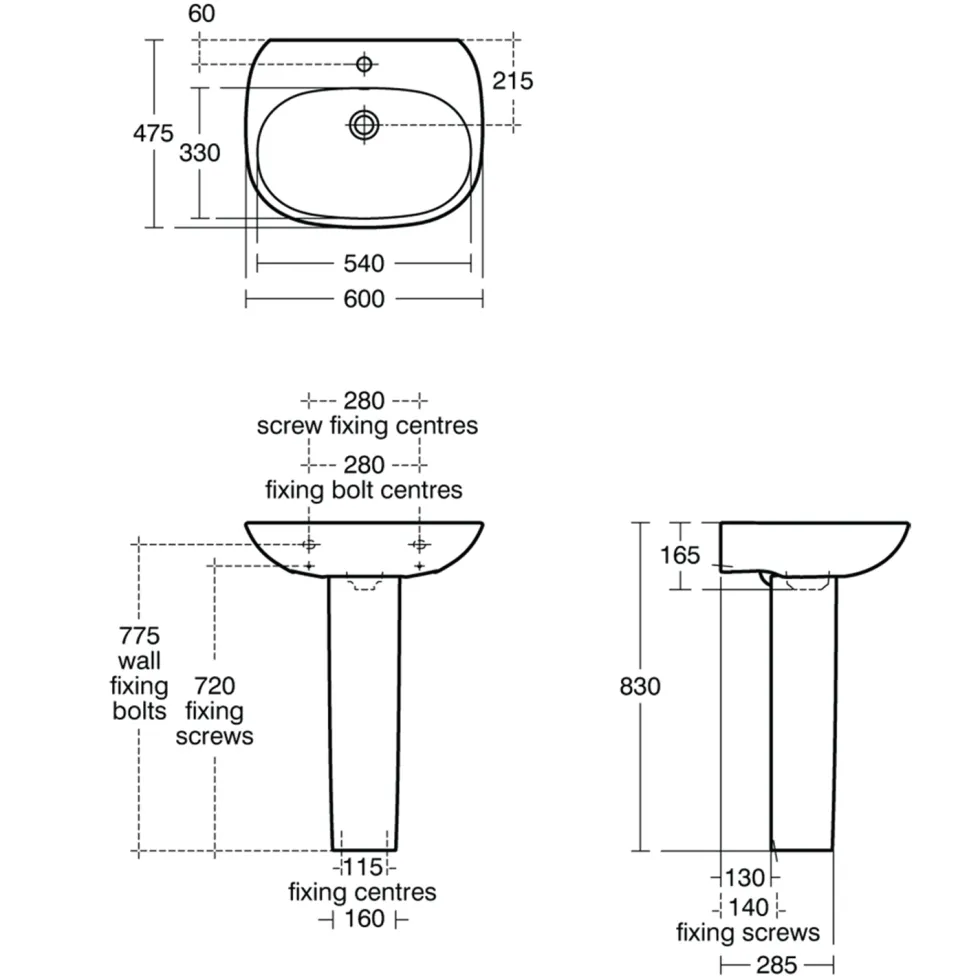 Ideal Standard Tesi Basin & Pedestal