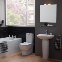 Ideal Standard Tesi Close Coupled Fully Back to Wall Toilet with Aquablade® Flush Technology & Soft Close Seat