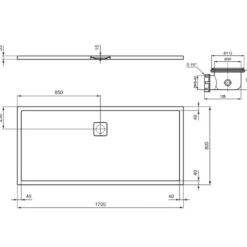Ideal Standard Ultra Flat Evo Rectangular Anti-Slip Acrylic Shower Tray with Offset Waste - 4 Sizes