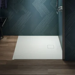Ideal Standard Ultra Flat Evo Square Anti-Slip Acrylic Shower Tray with Offset Waste - 4 Sizes