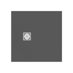 Ideal Standard Ultra Flat S+ Concrete Grey Square Anti-Slip Stone Resin Shower Tray - 2 Sizes