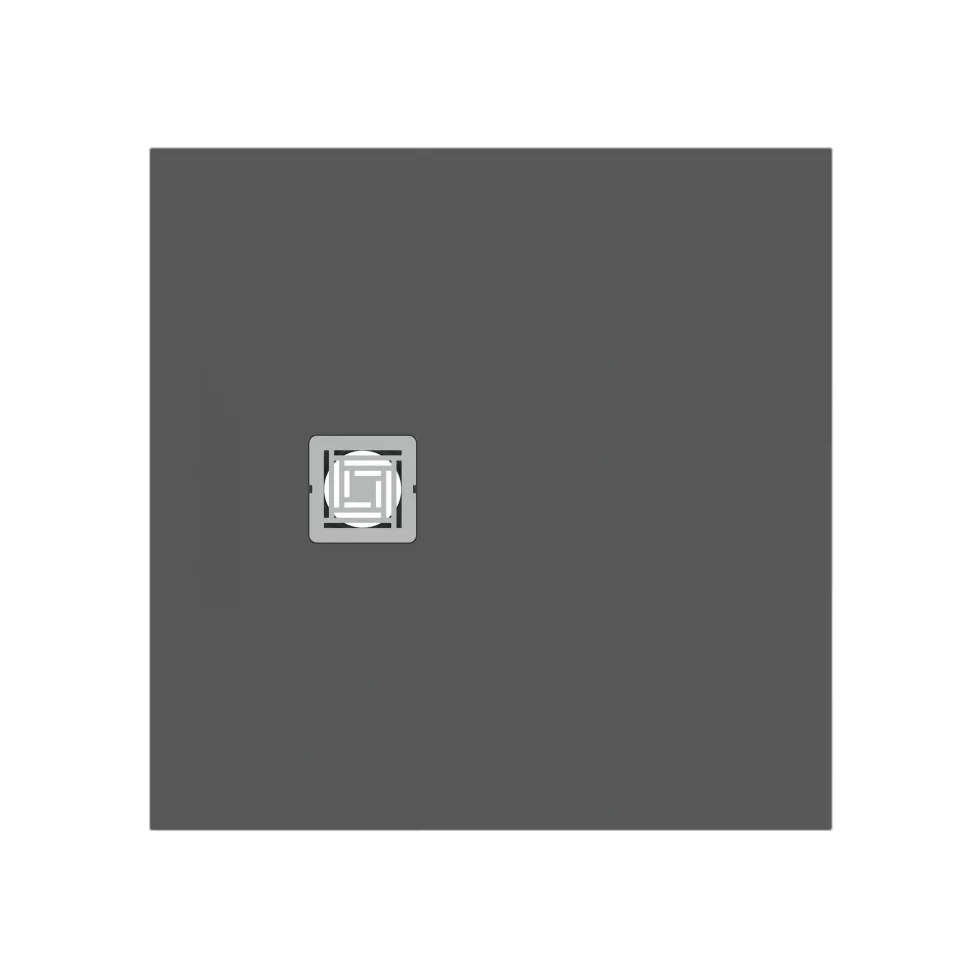Ideal Standard Ultra Flat S+ Concrete Grey Square Anti-Slip Stone Resin Shower Tray - 2 Sizes