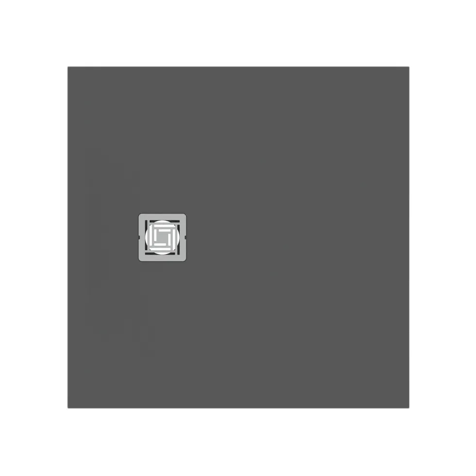 Ideal Standard Ultra Flat S+ Concrete Grey Square Anti-Slip Stone Resin Shower Tray - 2 Sizes