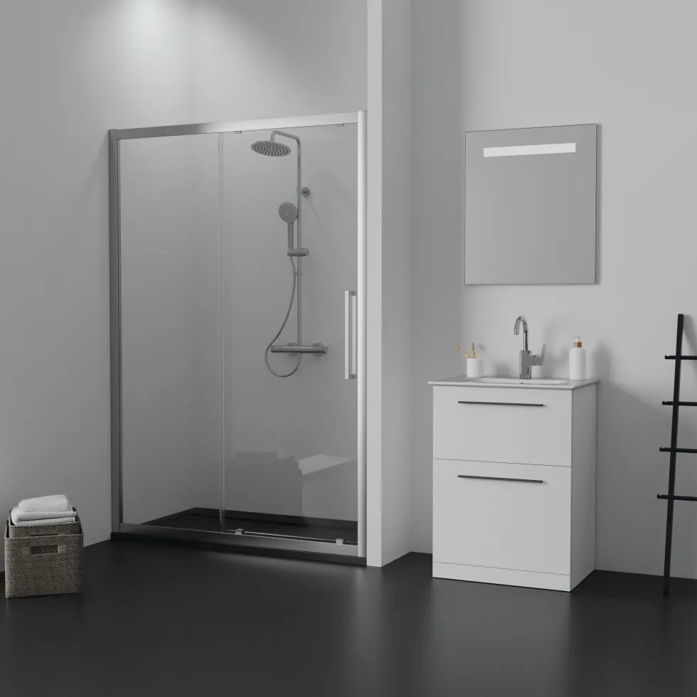 Ideal Standard Ultra Flat S i.life Jet Black Rectangular Anti-Slip Stone Resin Shower Tray - 5 Sizes