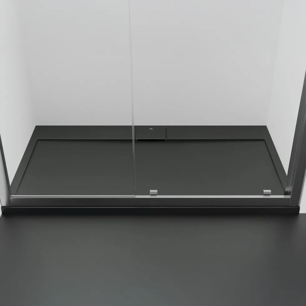Ideal Standard Ultra Flat S i.life Jet Black Rectangular Anti-Slip Stone Resin Shower Tray - 5 Sizes