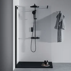 Ideal Standard Ultra Flat S i.life Jet Black Rectangular Anti-Slip Stone Resin Shower Tray - 5 Sizes