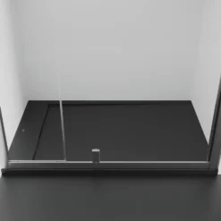Ideal Standard Ultra Flat S i.life Jet Black Rectangular Anti-Slip Stone Resin Shower Tray - 5 Sizes