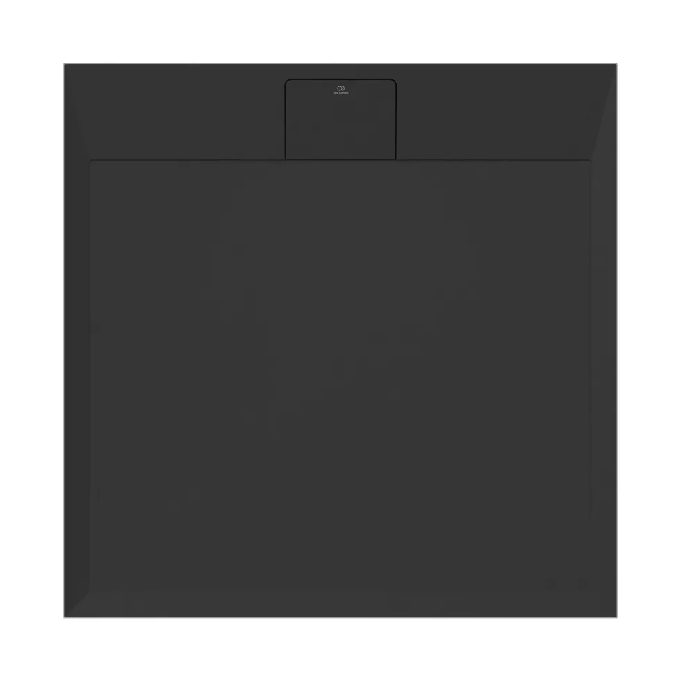 Ideal Standard Ultra Flat S i.life Jet Black Square Anti-Slip Stone Resin Shower Tray - 2 Sizes