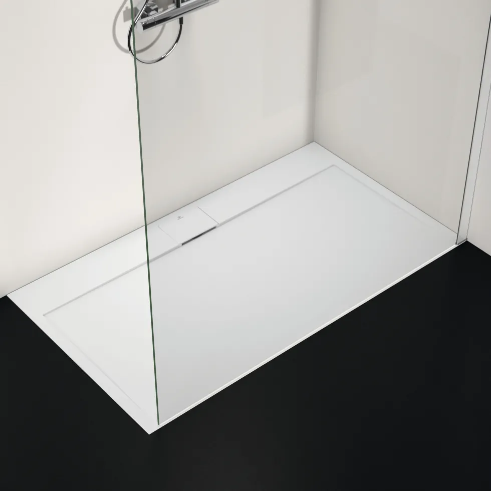 Ideal Standard Ultra Flat S i.life Pure White Rectangular Anti-Slip Stone Resin Shower Tray - 5 Sizes
