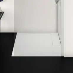 Ideal Standard Ultra Flat S i.life Pure White Square Anti-Slip Stone Resin Shower Tray - 2 Sizes