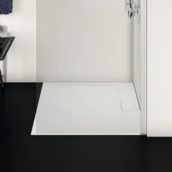 Ideal Standard Ultra Flat S i.life Pure White Square Anti-Slip Stone Resin Shower Tray - 2 Sizes
