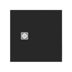 Ideal Standard Ultra Flat S+ Jet Black Square Anti-Slip Stone Resin Shower Tray - 2 Sizes