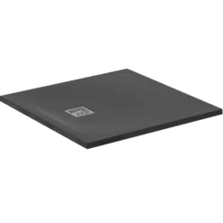 Ideal Standard Ultra Flat S+ Jet Black Square Anti-Slip Stone Resin Shower Tray - 2 Sizes