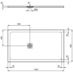 Ideal Standard Ultra Flat S+ Pure White Rectangular Anti-Slip Stone Resin Shower Tray - 7 Sizes