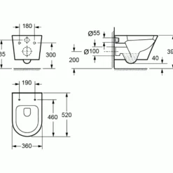 Imex Arco Rimless Wall Hung Toilet and Soft Close Seat