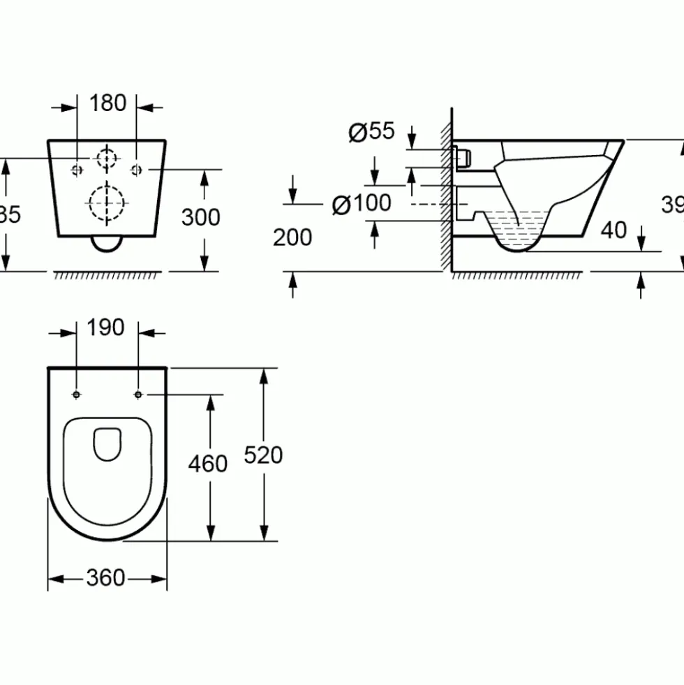 Imex Arco Rimless Wall Hung Toilet and Soft Close Seat