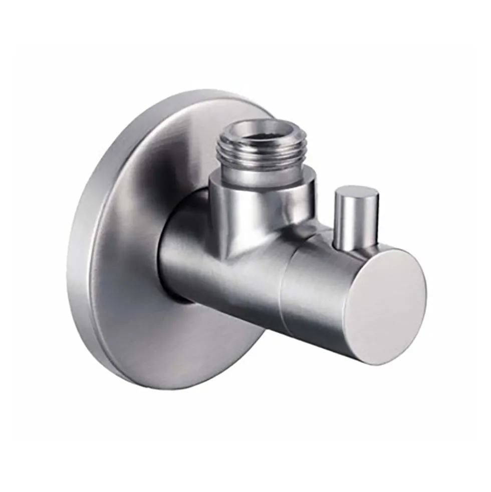 Inox Brushed Stainless Steel Angled Shut Off Valve