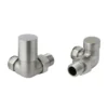 Inox Brushed Stainless Steel Corner Radiator Valves (Pair)