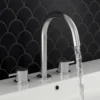 Inox Brushed Stainless Steel 3 Hole Deck Mounted Basin Mixer