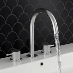 Inox Brushed Stainless Steel 3 Hole Deck Mounted Basin Mixer