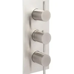 Inox Brushed Stainless Steel 3 Outlet Concealed Thermostatic Shower Valve