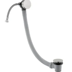 Inox Brushed Stainless Steel Overflow Bath Filler with Click Clack Waste