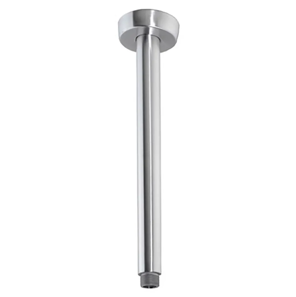 Inox Brushed Stainless Steel Round Ceiling Shower Arm - 200mm