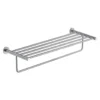 Inox Brushed Stainless Steel Wall Mounted Towel Shelf with Rail - 625mm