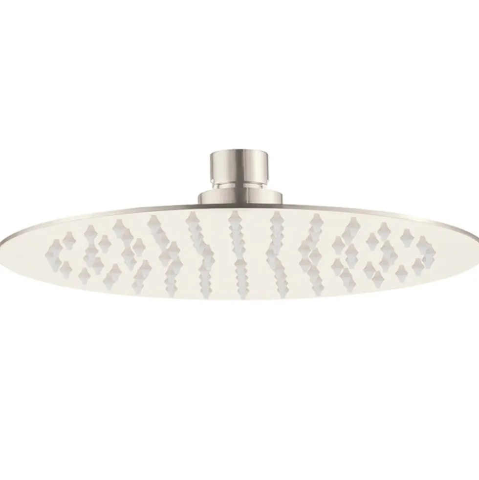 Inox Glide Extra Slim Brushed Stainless Steel Fixed Shower Head - 300mm