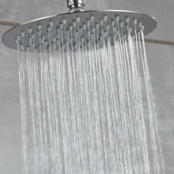Inox Glide Extra Slim Brushed Stainless Steel Fixed Shower Head - 300mm