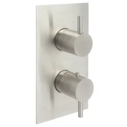 Inox 3 Outlet Concealed Thermostatic Shower Valve - Brushed Stainless Steel