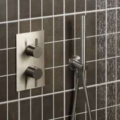 Inox 1 Outlet Concealed Thermostatic Shower Valve - Brushed Stainless Steel