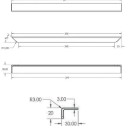 Isla Flat Furniture Handle - 400mm