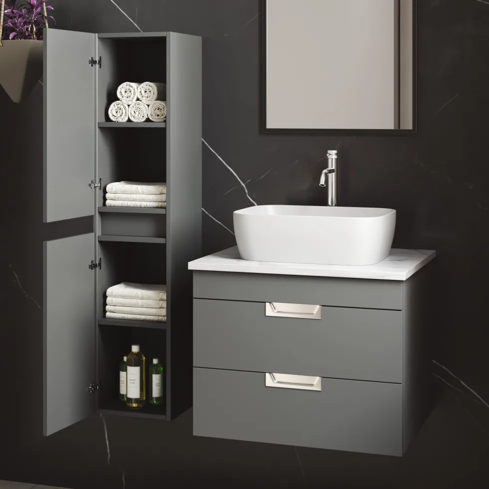 Isla/Freddie 1200mm Wall Mounted Tall Storage Cabinet