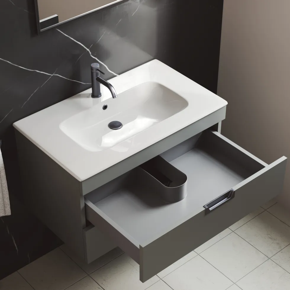 Isla 800mm Wall Hung Vanity Unit & Basin