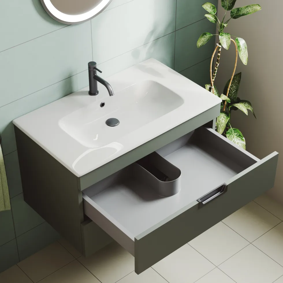 Isla 800mm Wall Hung Vanity Unit & Basin