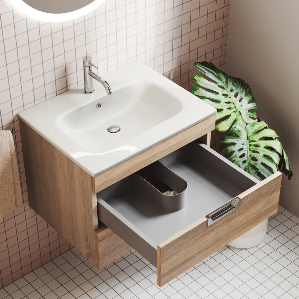 Isla 600mm Wall Hung Vanity Unit & Basin