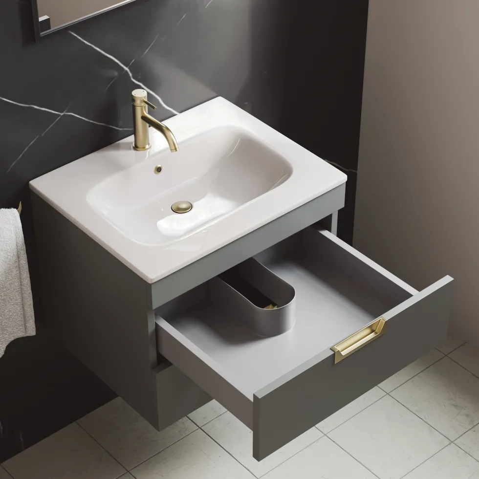 Isla 600mm Wall Hung Vanity Unit & Basin