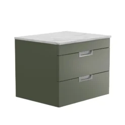 Isla 600mm Wall Hung Vanity Unit & Marble Sintered Stone Countertop