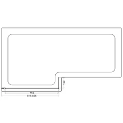 Jack Complete Bathroom Suite with 1700mm L Shaped Shower Bath & Rimless Toilet