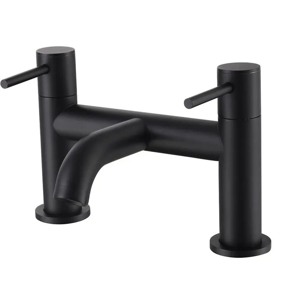 Jack Complete Matt Black Bathroom Suite with Shower Bath & Rimless Toilet