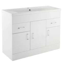 Jack Minimalist 1000mm White Gloss Floor Standing Vanity Unit & Basin
