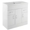 Jack Minimalist 800mm White Gloss Floor Standing Vanity Unit & Basin
