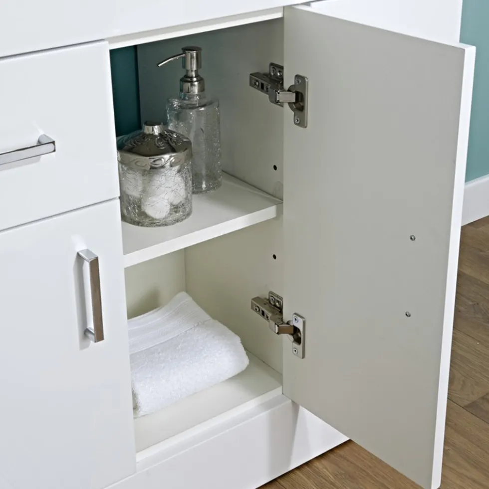 Jack Minimalist 800mm White Gloss Floor Standing Vanity Unit & Basin