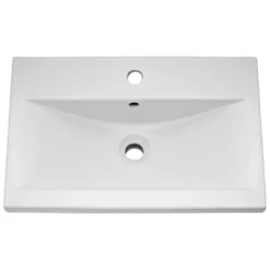 Jack Minimalist 600mm White Gloss Floor Standing Vanity Unit & Basin