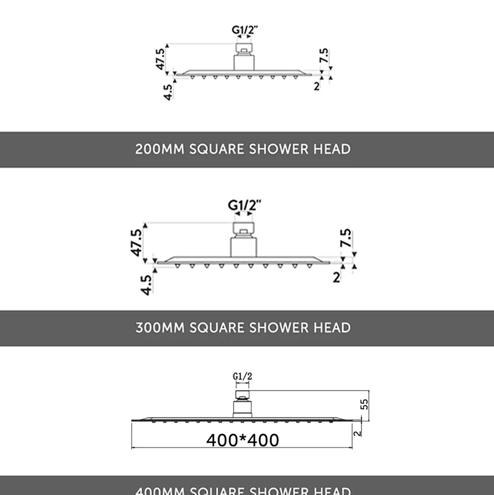 Jake Concealed Shower Valve, Fixed Shower Head & Overflow Bath Filler