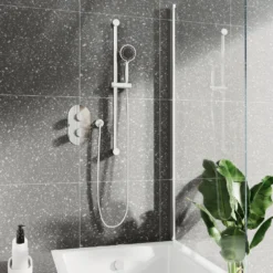 Jemima Concealed Shower Valve, Slide Rail Kit & Overflow Bath Filler