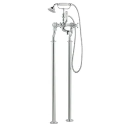 JTP Grosvenor Cross Floor Standing Bath And Shower Mixer Tap With Shower Kit