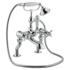 JTP Grosvenor Cross Floor Standing Bath And Shower Mixer Tap With Shower Kit