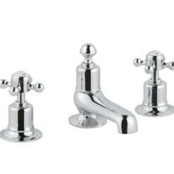 JTP Grosvenor Cross 3 Hole Deck Mounted Basin Mixer Tap